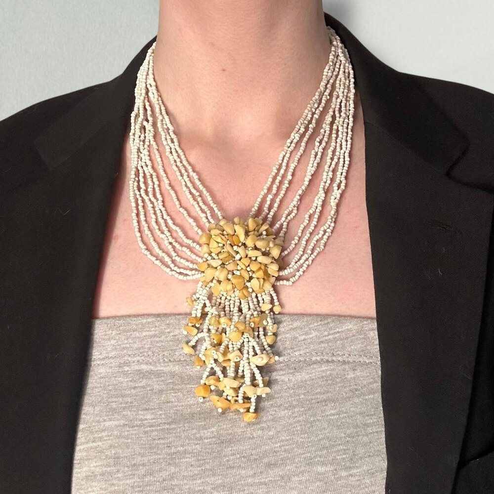 Gorgeous beaded necklace with beachy vibes